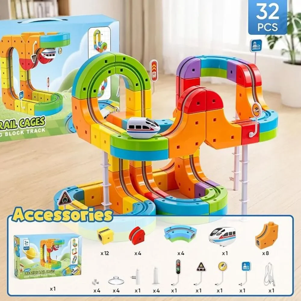 2 Pack 3D Flexible Train Race Track Set